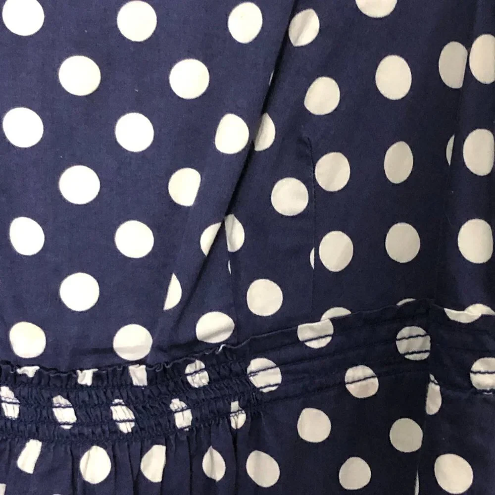 Anthropologie Vanessa Virginia Blue & White Polka Dot Midi Dress Women's size 6 - Picture 6 of 9